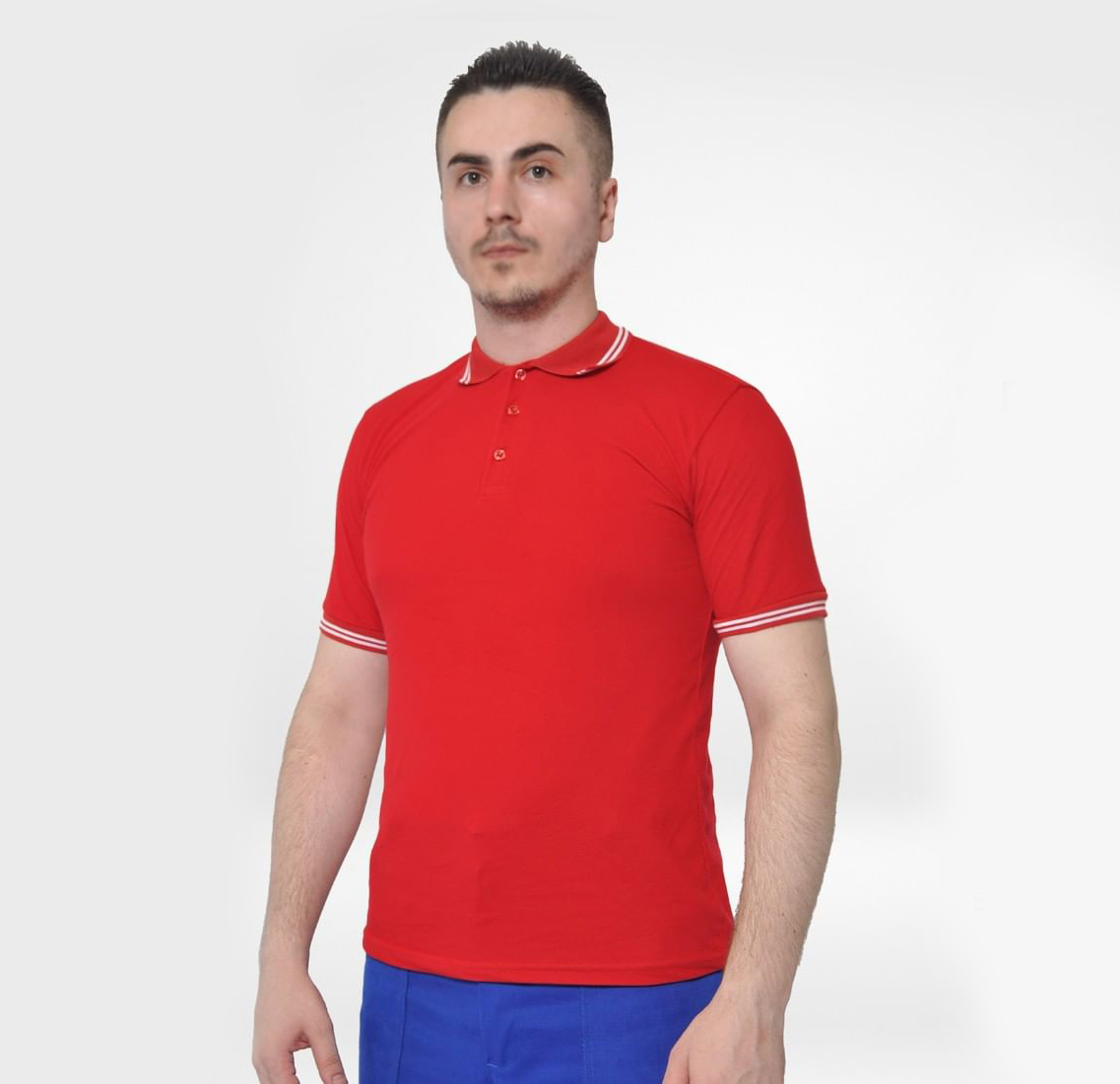 Qırmızı Polo Yaxa T-Shirt - Modamer Uniforma | Keyfiyyətli İşyeri Geyimləri